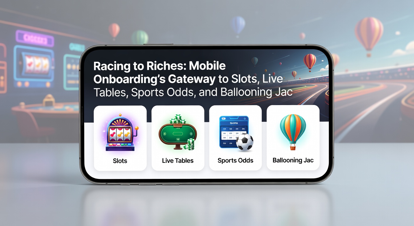 Explodierender Jackpot auf einem Mobilbildschirm mit Sportwetten und Live-Tisch-Overlays, symbolisiert Reichtum durch schnelles Onboarding